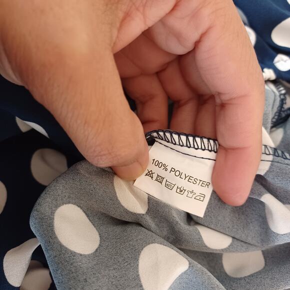 We Love Fashion Jumpsuit Romper Navy Blue White Polka Dots XL - Picture 6 of 9